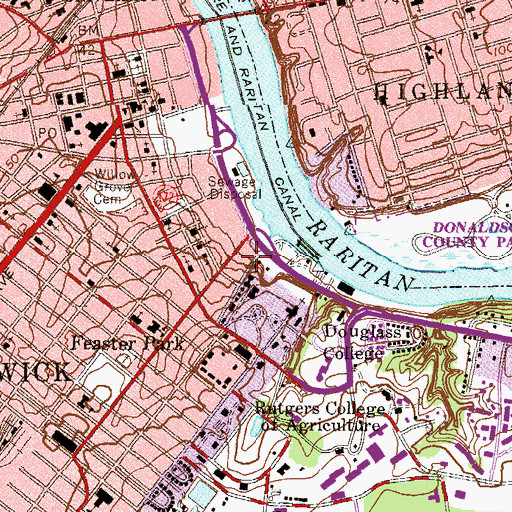 Topographic Map of Riverside Towers, NJ