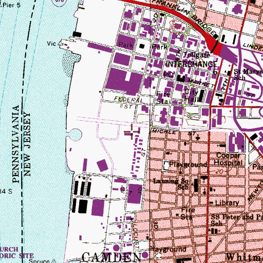 Topographic Map of Riverview Towers, NJ