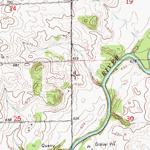 Topographic Map of Hustedt Farms, IL