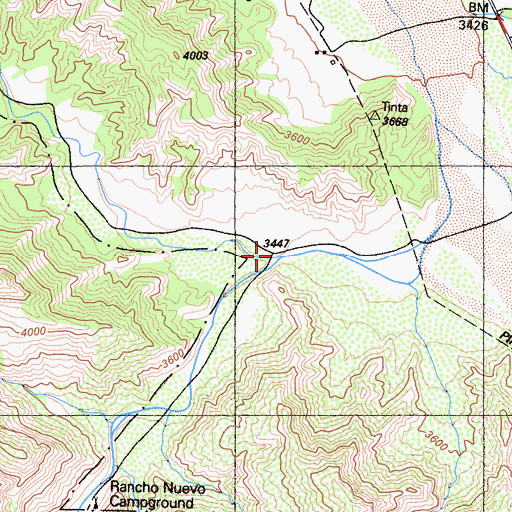 Topographic Map of Tinta Creek, CA