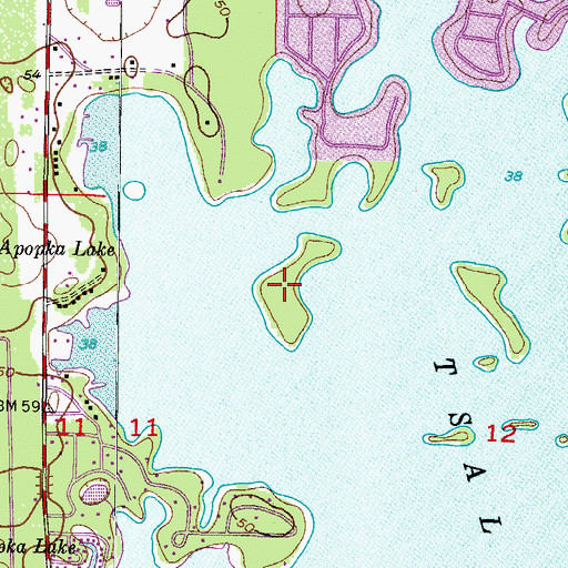 Topographic Map of Spooner Island, FL