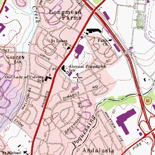 Topographic Map of Chalfont Playground, PA