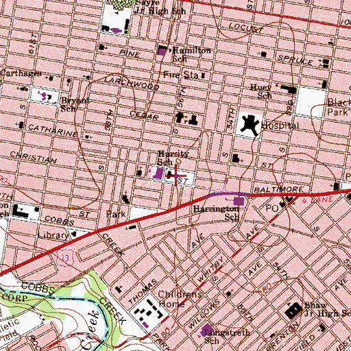 Topographic Map of Christy Recreation Center, PA