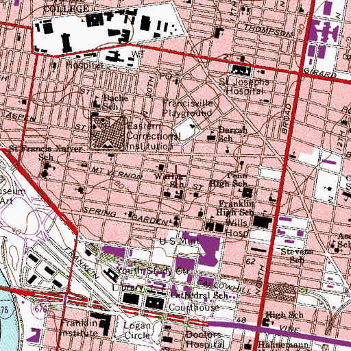 Topographic Map of Clemente Playground, PA