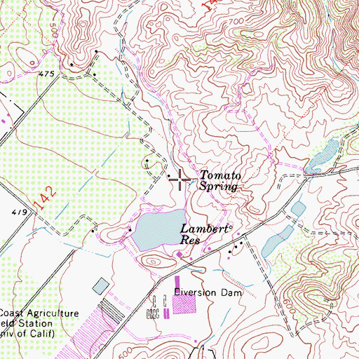 Topographic Map of Tomato Spring, CA