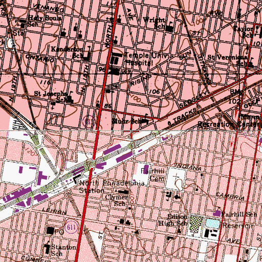 Topographic Map of Daly Park, PA