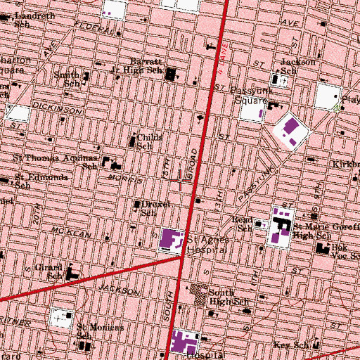 Topographic Map of DiSilvestro Playground, PA