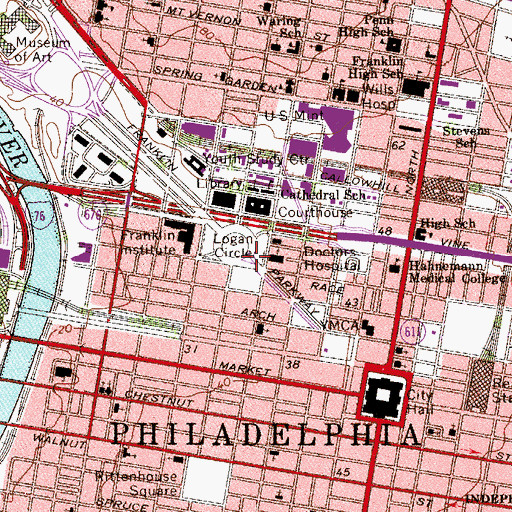 Topographic Map of East Triangle, PA