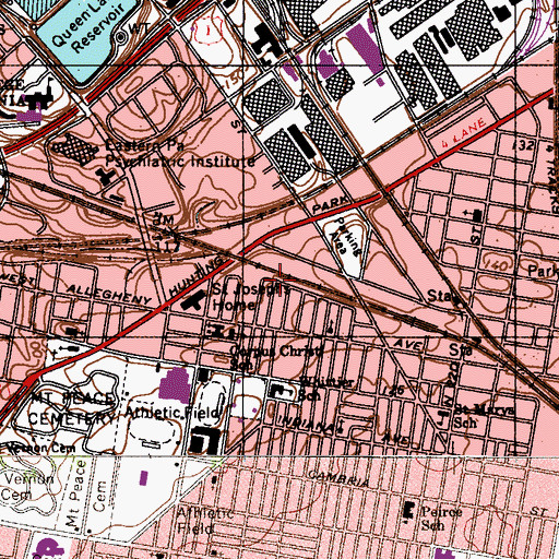 Topographic Map of Etting Square, PA