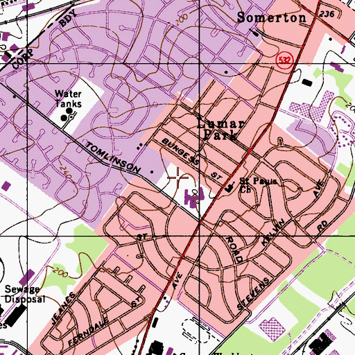 Topographic Map of Gifford Playground, PA