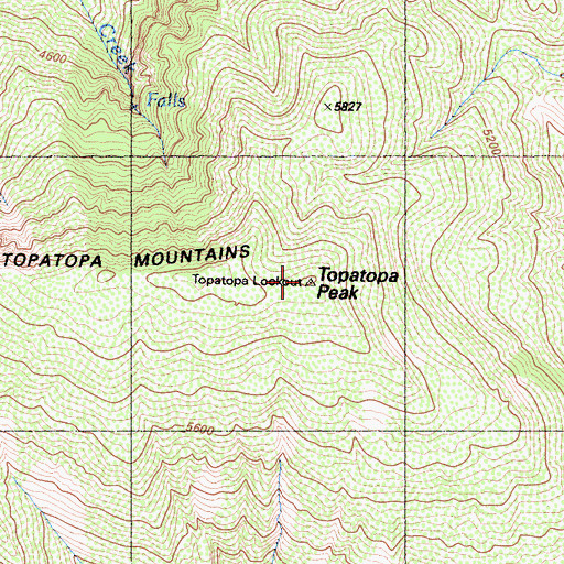 Topographic Map of Topatopa Peak, CA