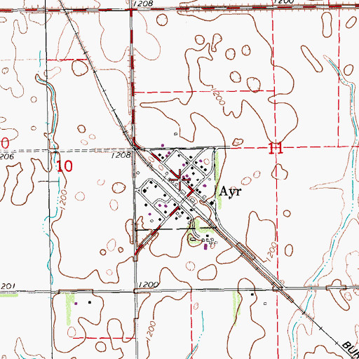 Topographic Map of Ayr Post Office (historical), ND