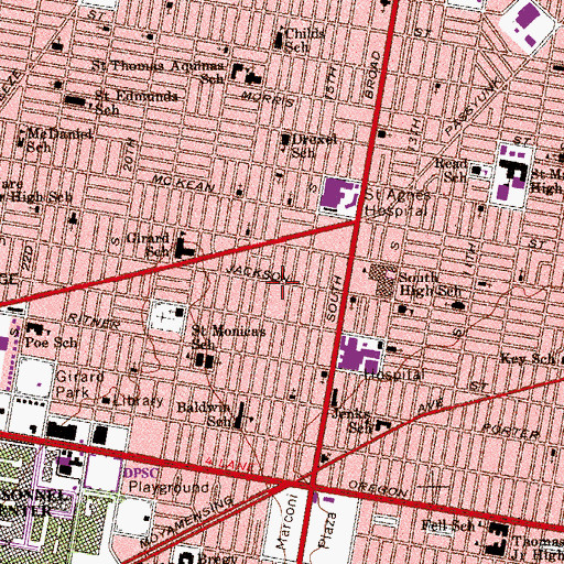 Topographic Map of Guerin Recreation Center, PA