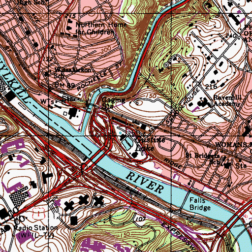 Topographic Map of Gustine Lake Recreation Center, PA