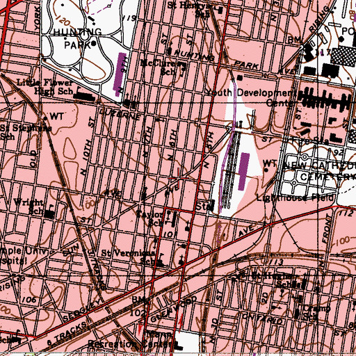 Topographic Map of Hamilton Plaza, PA