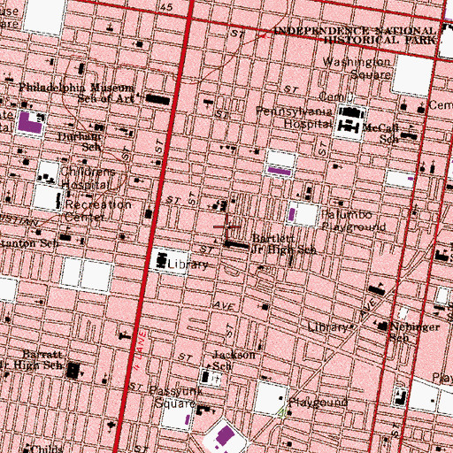 Topographic Map of Hawthorne Park, PA