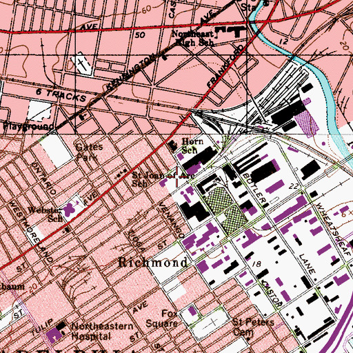 Topographic Map of Heitzman Playground, PA