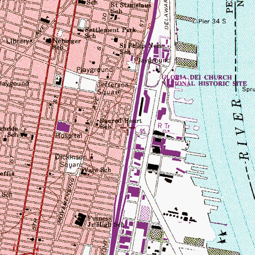 Topographic Map of Howard and Reed Park, PA