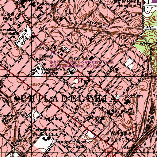 Topographic Map of Howell Park, PA