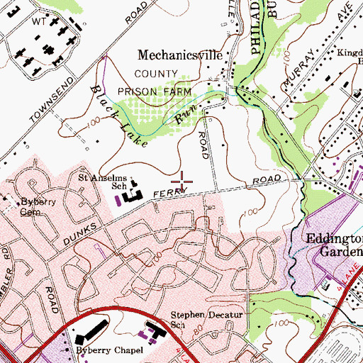 Topographic Map of Junod Playground, PA