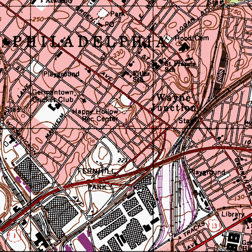 Topographic Map of Kay Park, PA