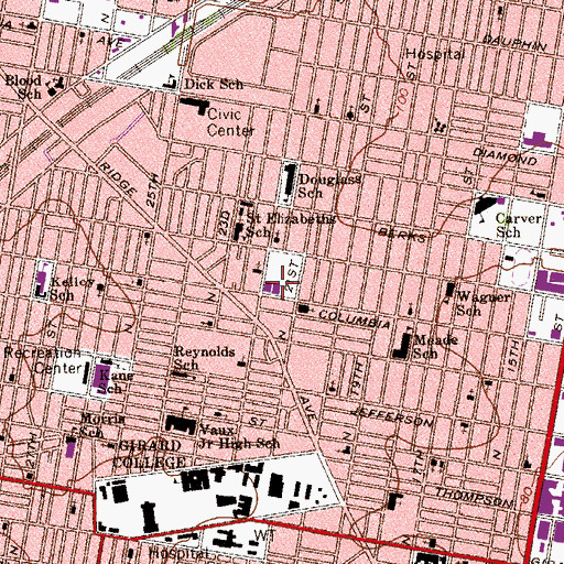 Topographic Map of Martin Luther King Recreation Center, PA