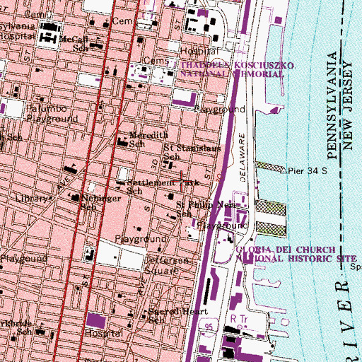 Topographic Map of Lanza Park, PA