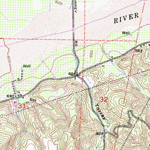 Topographic Map of Torrey Canyon, CA
