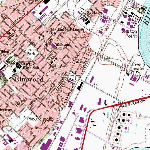 Topographic Map of Lindbergh Park, PA