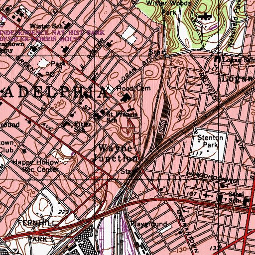 Topographic Map of Loudoun Park, PA