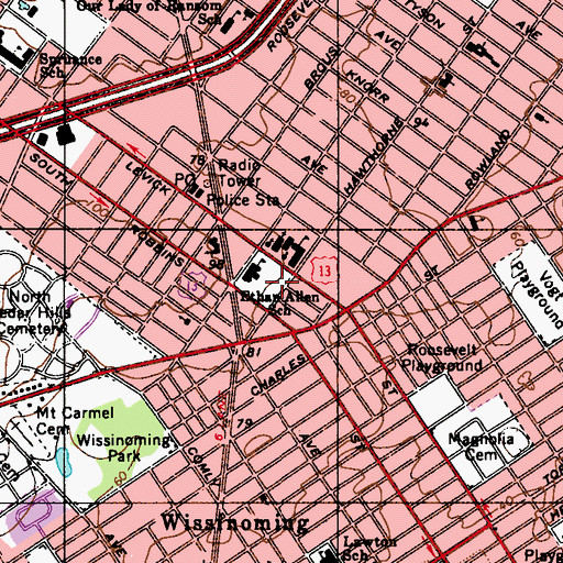 Topographic Map of Lower Mayfair Playground, PA