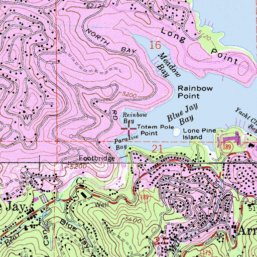 Topographic Map of Totem Pole Point, CA