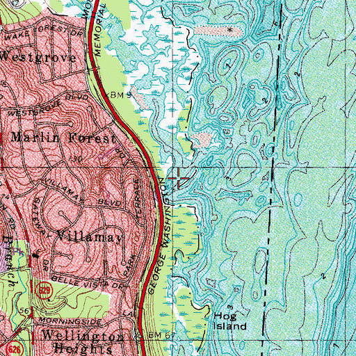 Topographic Map of Angel Island, VA