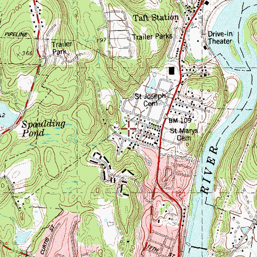 Topographic Map of Pond of Our Lady, CT