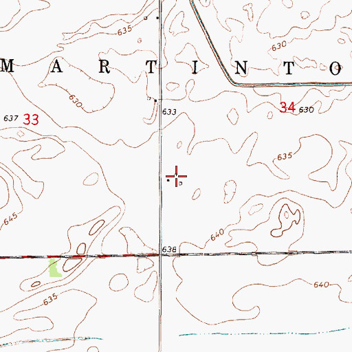 Topographic Map of Bossong Farms, IL