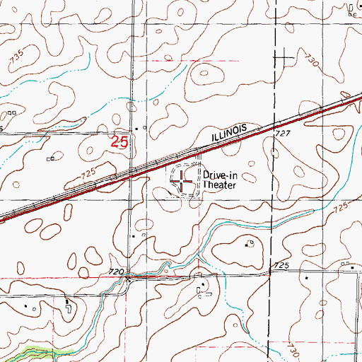 Topographic Map of Clinton Outdoor Theater (historical), IL