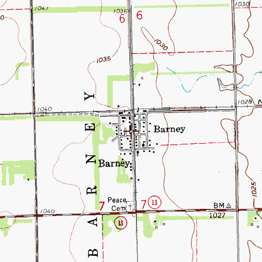 Topographic Map of Barney Post Office (historical), ND