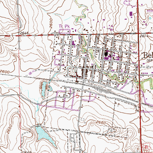 Topographic Map of Belfield Post Office, ND