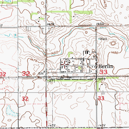 Topographic Map of Berlin Post Office (historical), ND