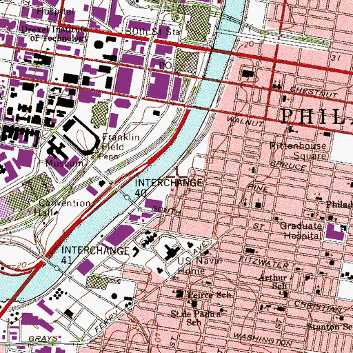 Topographic Map of Markward Playground, PA