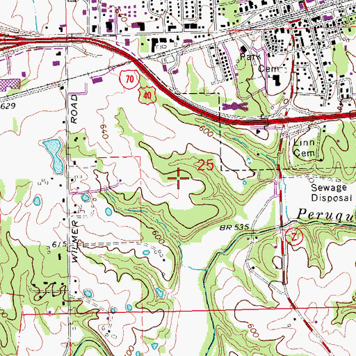 Topographic Map of Cimarron, MO