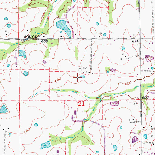 Topographic Map of Stonemoor, MO