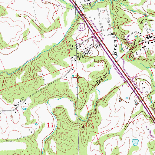Topographic Map of Peine Lake Estates, MO