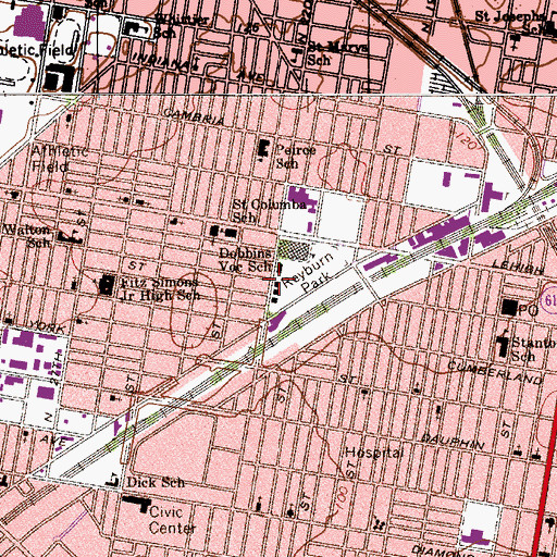 Topographic Map of Moore Recreation Center, PA