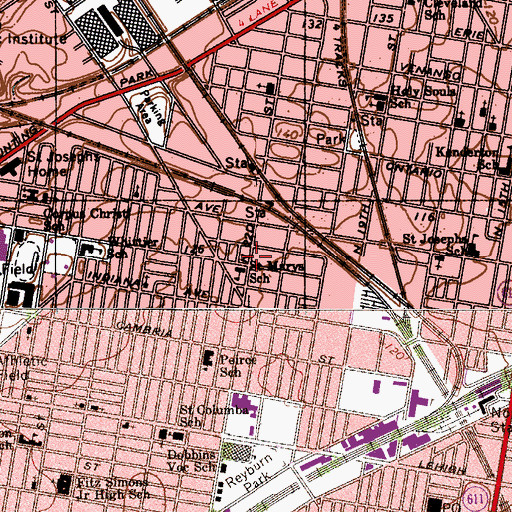 Topographic Map of Panati Playground, PA