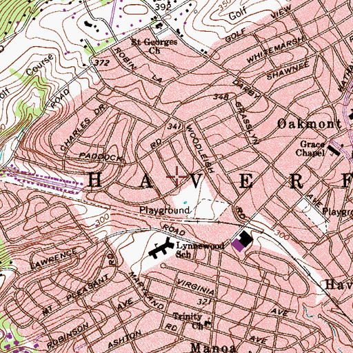 Topographic Map of Papa Playground, PA