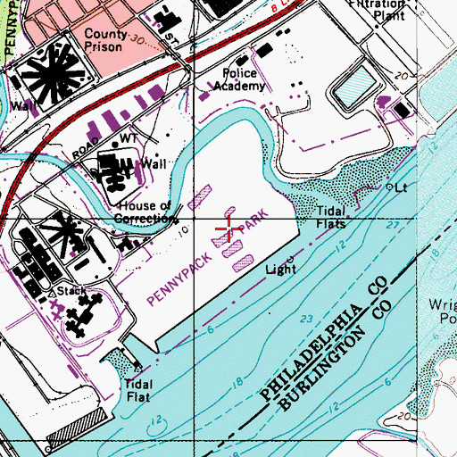 Topographic Map of Pennypack on the Delaware, PA