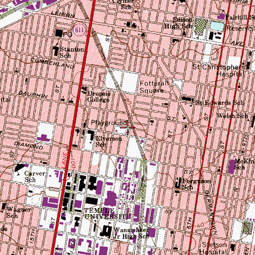 Topographic Map of Penrose Playground, PA