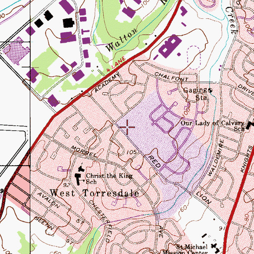 Topographic Map of Picariello Playground, PA