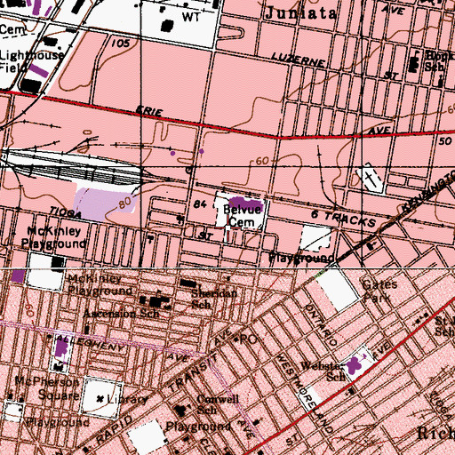 Topographic Map of Rambler Recreation Center, PA